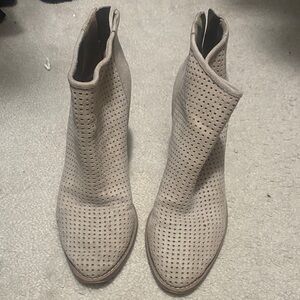 Abound Beige Perforated Ankle Booties